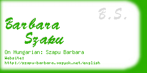 barbara szapu business card